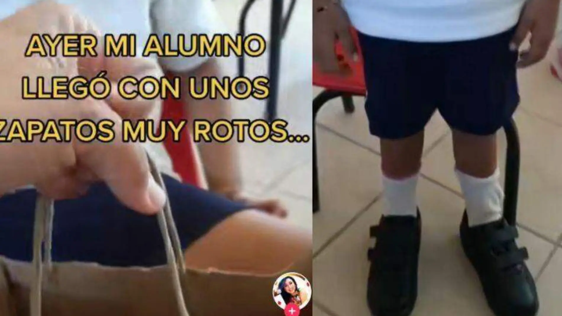 Alumno recibe de su maestra unos zapatos nuevos y se hace viral su historia 